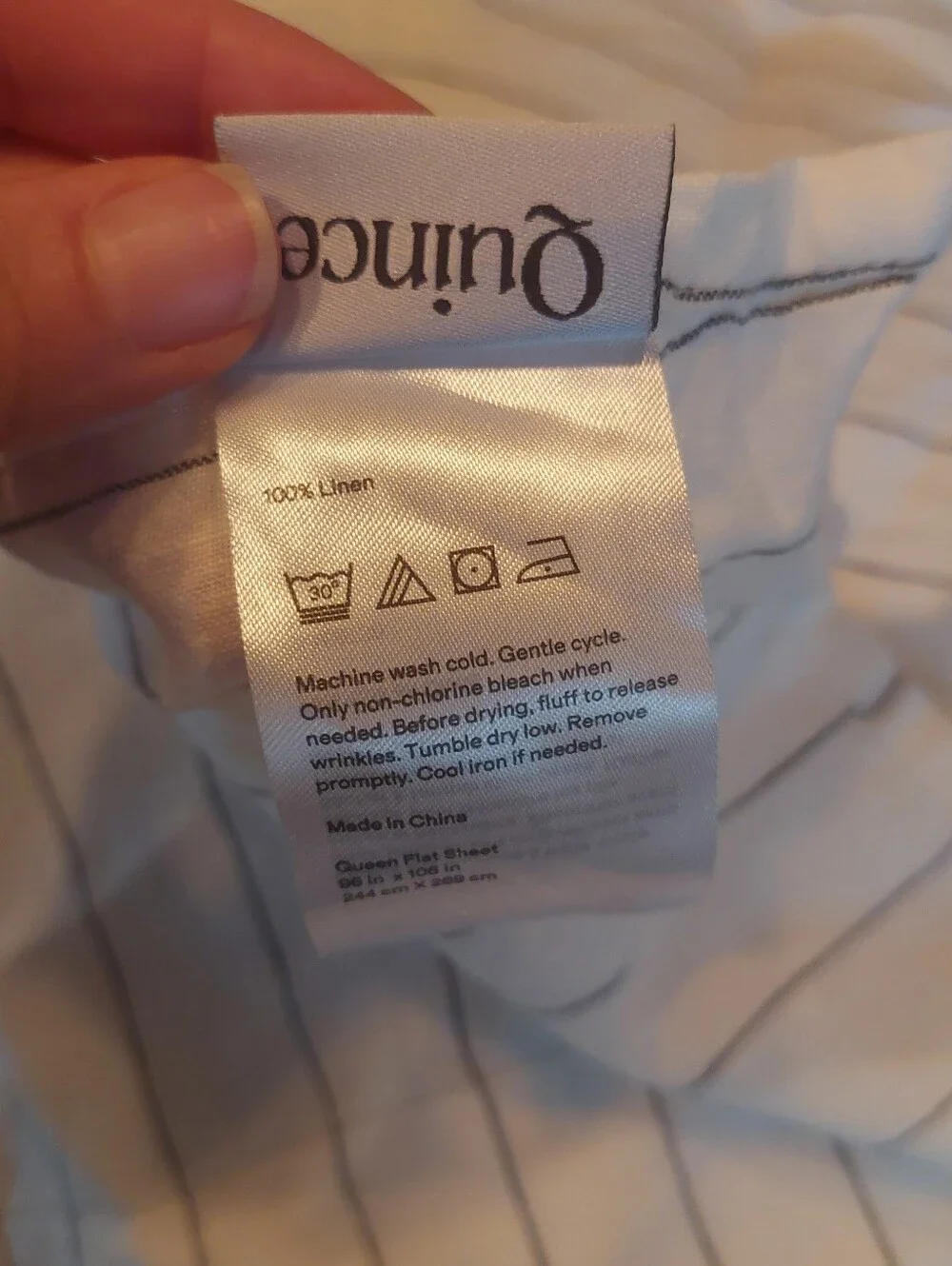 Quince 100% Linen Pencil Stripe Sheet Set & 2 Pillowcases! Queen (923)